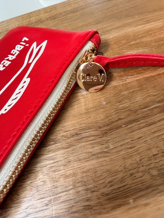Clare V Red 'Liberez Les Sardines' coin clutch NWT - Picture 7 of 9